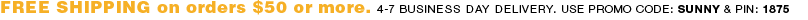 Free Shipping on orders of $50 or more
