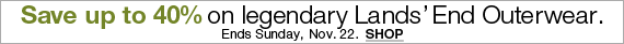 Save up to 40% on legendary Lands' End Outerwear