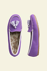 Lands' End Women's Suede Tassel Moccasin Shoes