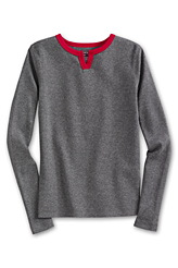 Lands' End Girls' Long Sleeve Snug Fit Pajama Top