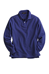 Lands' End Kids' Long Sleeve Solid Mesh Polo Shirt