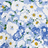 Clear Blue/Ivory Flower Patch