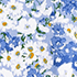 Clear Blue/Ivory Flower Patch