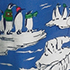 Cobalt Blue Holiday Penguins
