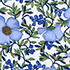 Floral Blossom/White/Blue