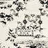 Egret/Black Toile
