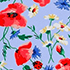 Soft Cloud Blue Poppy Floral