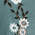 Floral Vine Embroidery/Teal