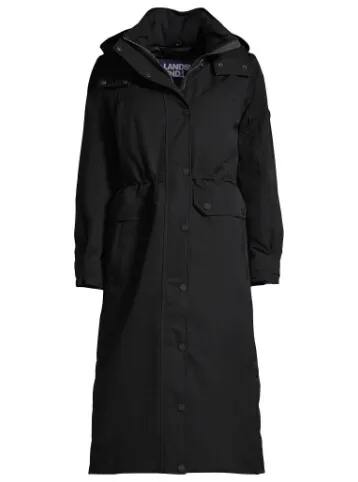 Women's black Expedition winter down maxi coat.