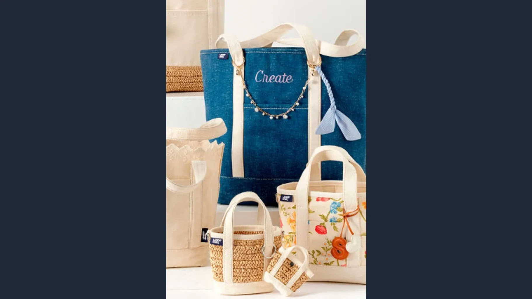 Denim tote bag.