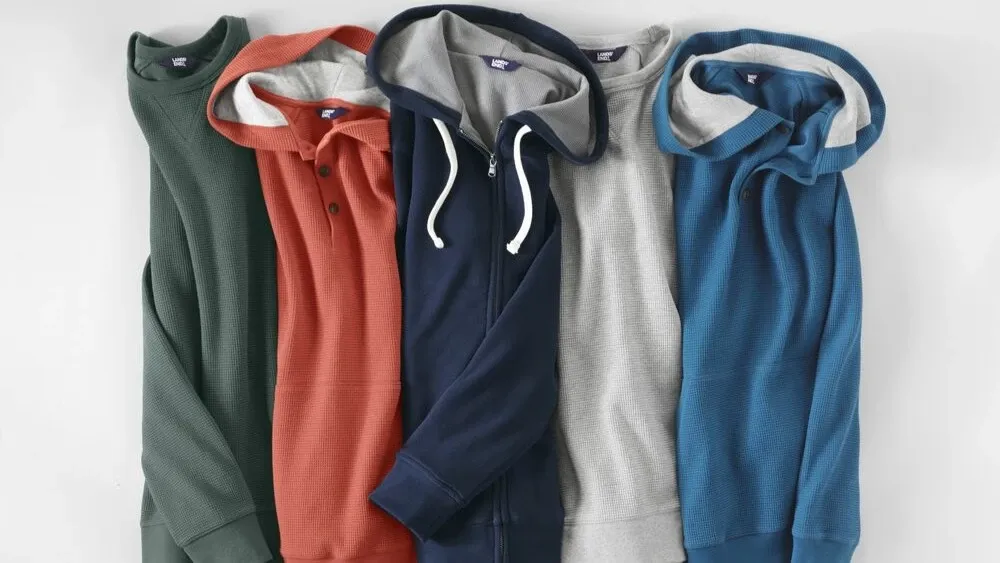 Five Lands' End sweatshirts.