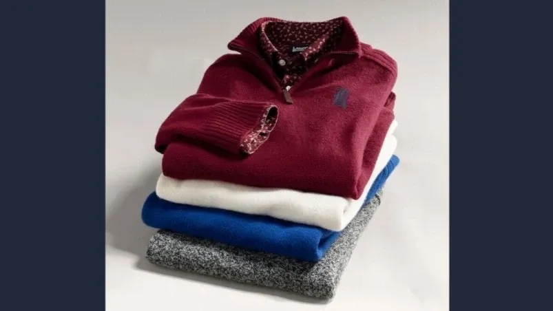 Four quarter zip sweaters.
