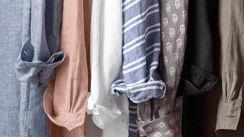Linen shirt sleeves.