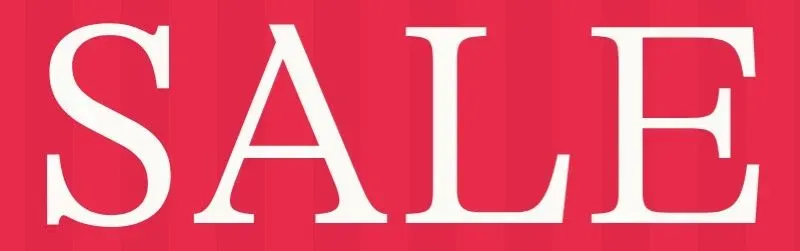 Big white “SALE” on red background.