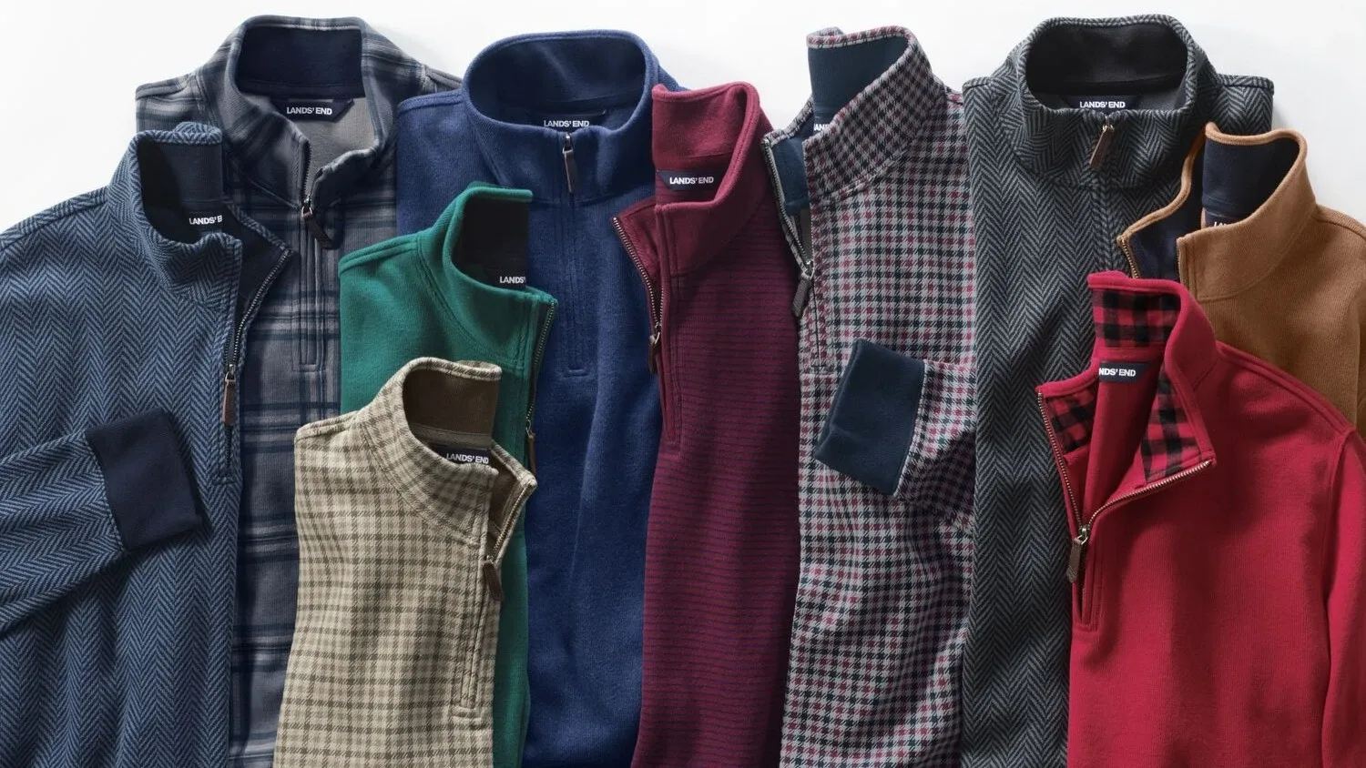 Ten Lands' End quarter zip tops.