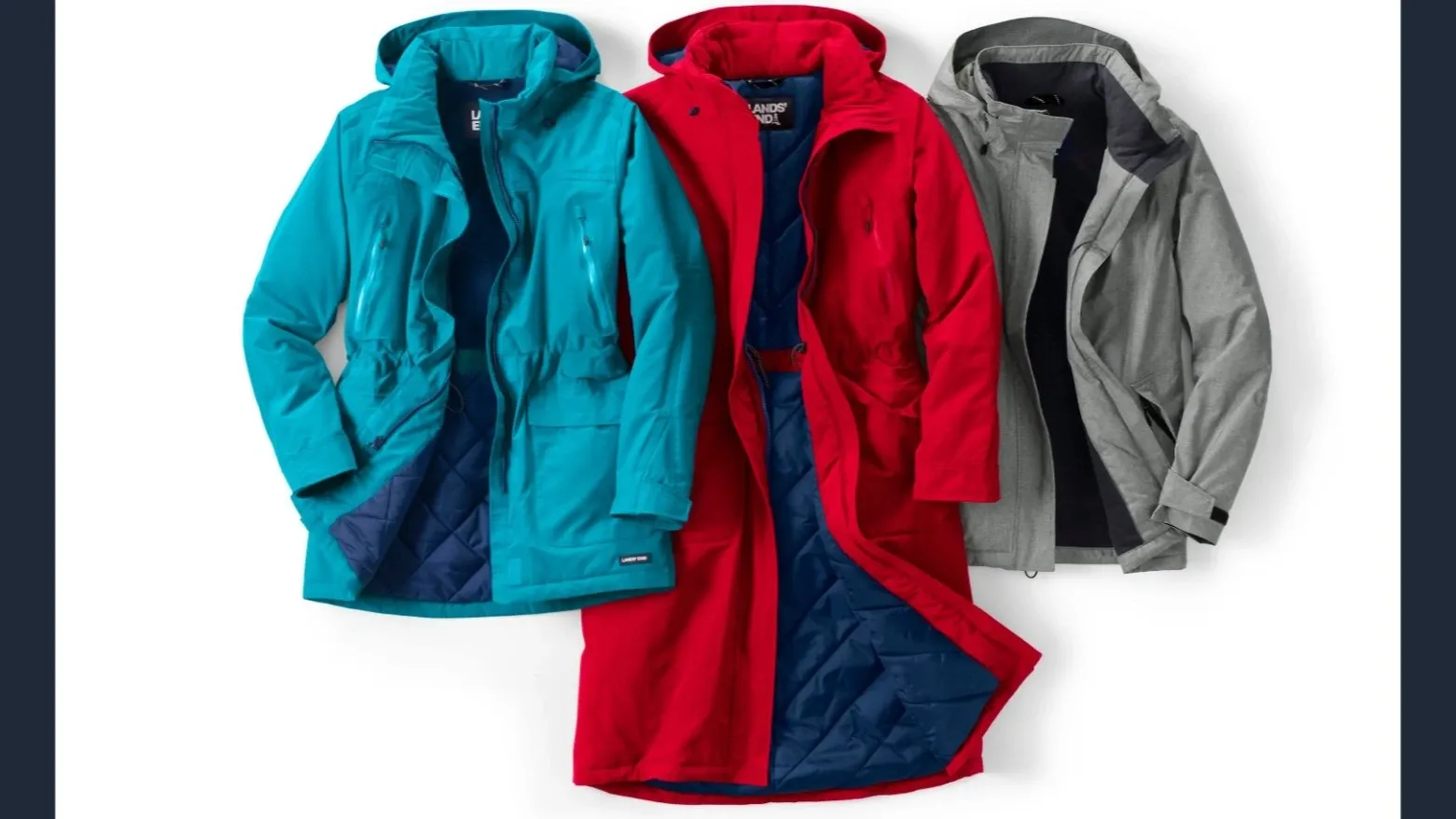 Three Lands' End Squall jackets.