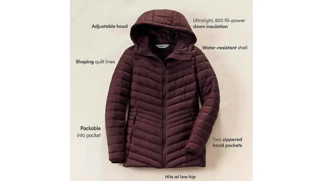 Wanderweight® Packable Down Long Jacket.