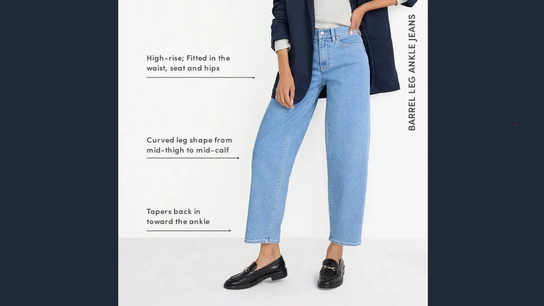 Women's Barrel Leg Ankle Jeans.