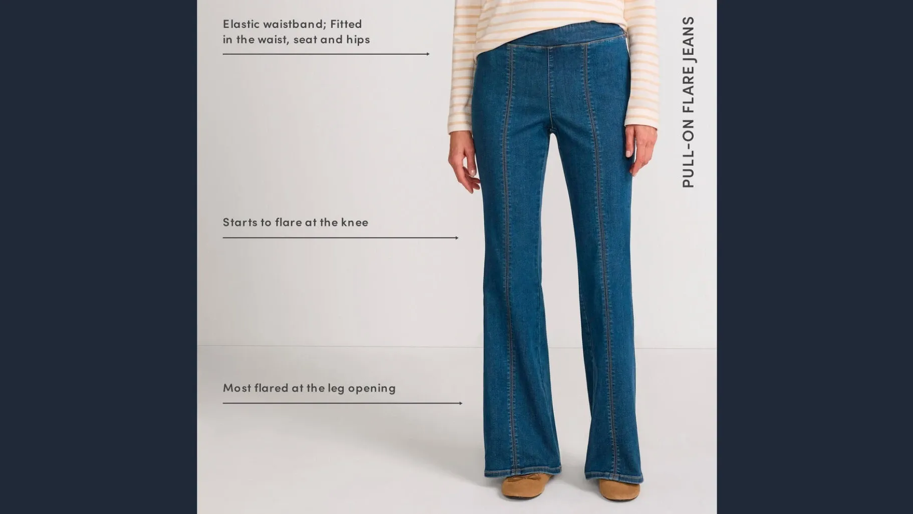 Women's Pull-on Flare Jeans.