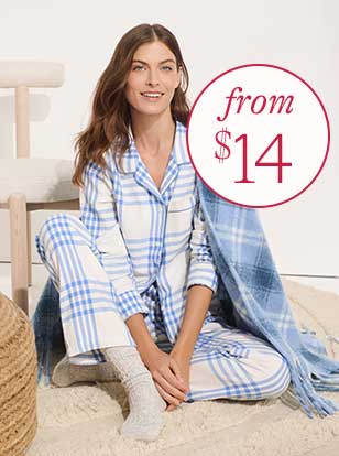 Woman wearing pajamas