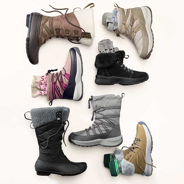 Assorted snow boots