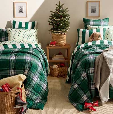 Bedding and holiday home decor