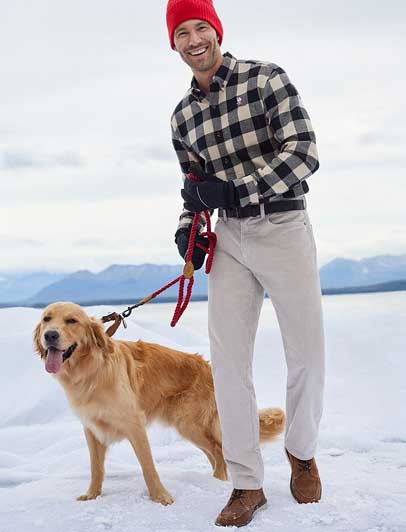 Woman wearing a flannel shirt