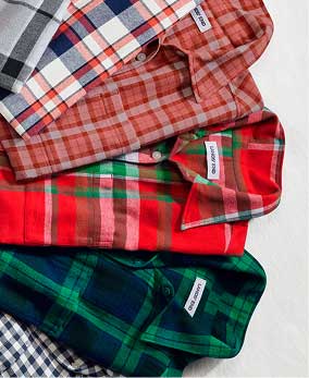 Flannels in assorted patterns