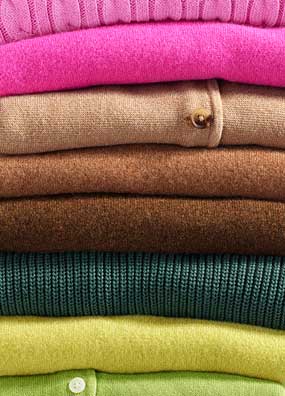 Sweaters in assorted colors