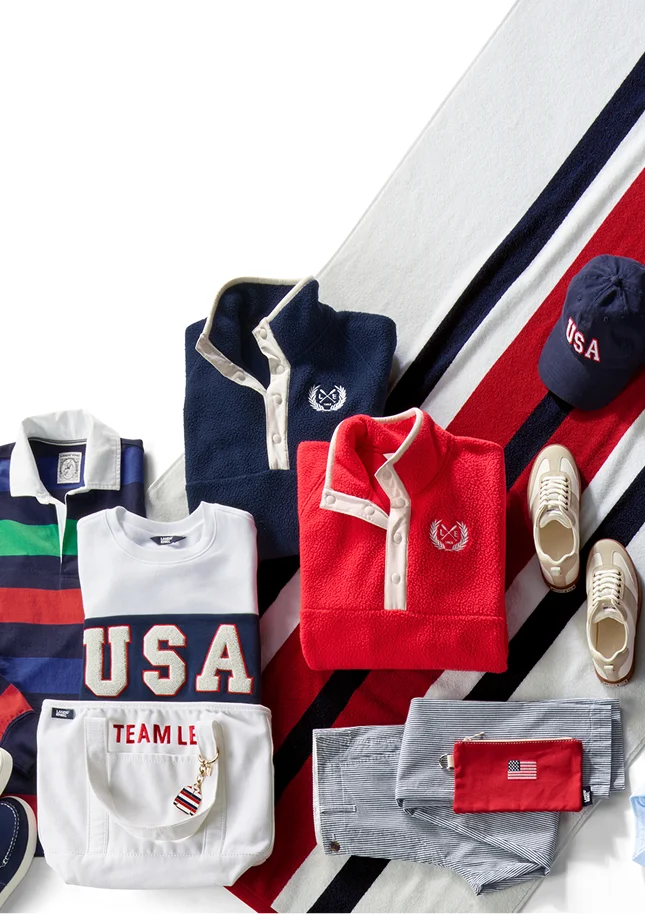 Assorted sweaters, jackets, pants, hats and shoes