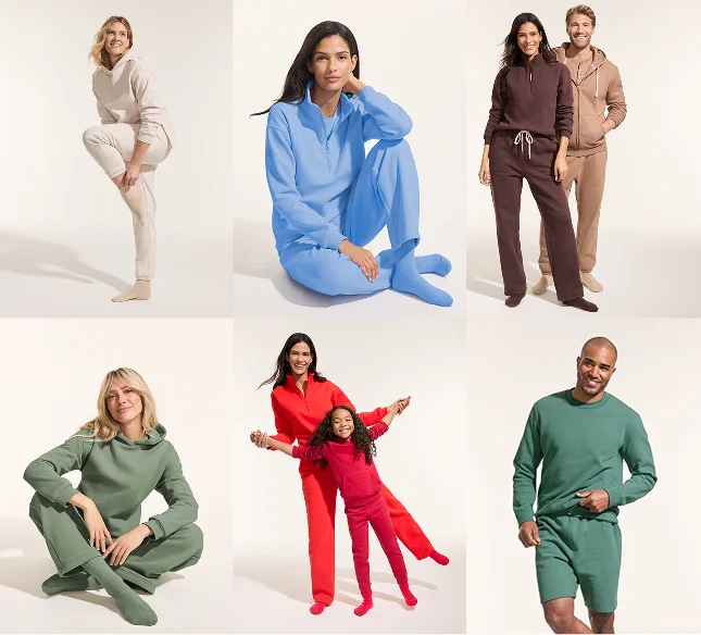 People wearing Serious Sweats in assorted colors