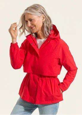 Woman wearing jacket and jeans