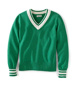 Green and white sweater