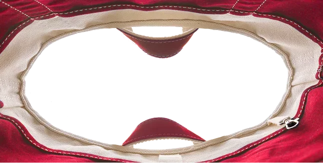 Looking inside of a tote.