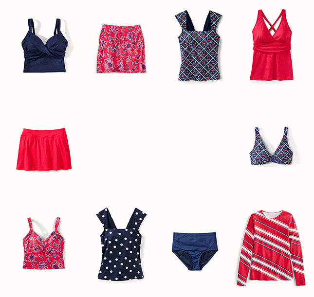 An animation of various clothing items mixing and matching.