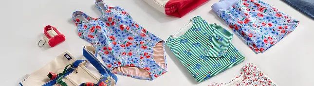 Floral pattern swim outfits.