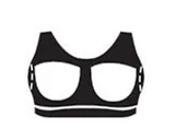 Diagram of a mastectomy swim bra