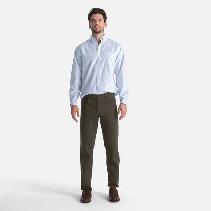 Men's Pattern No Iron Supima Oxford Dress Shirt | Lands' End