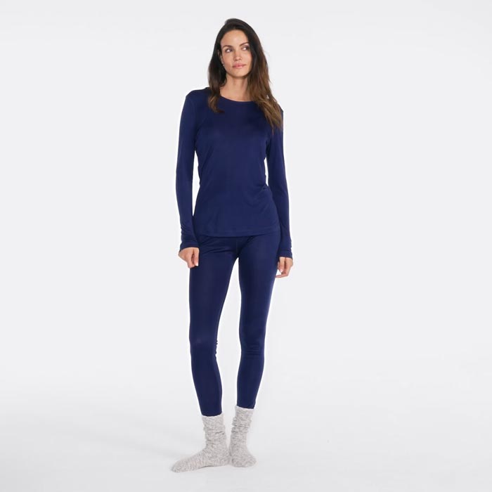 Lands' End Women's Silk Interlock Long Sleeve Crewneck Long Underwear Top :  Target