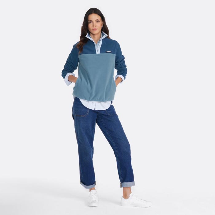 Women's Heritage Fleece Snap Neck Pullover | Lands' End