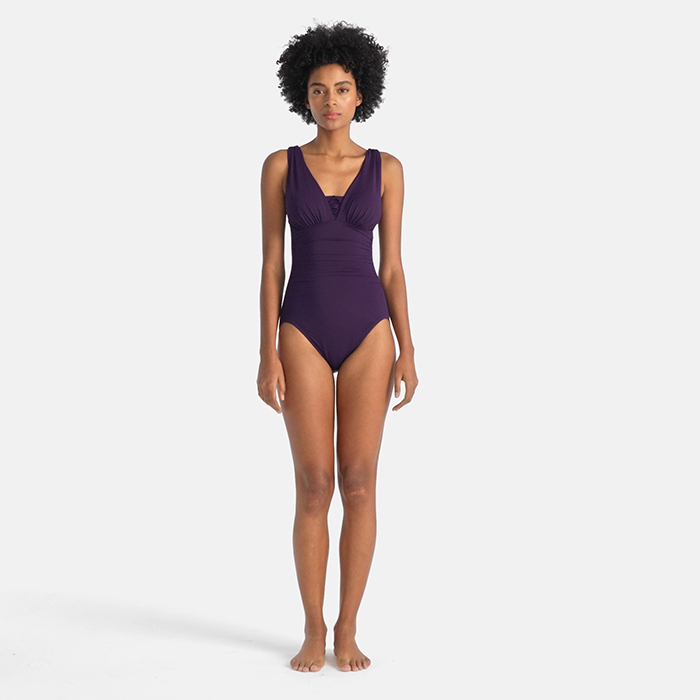 Lands' End Women's SlenderSuit Grecian Tummy Control Chlorine