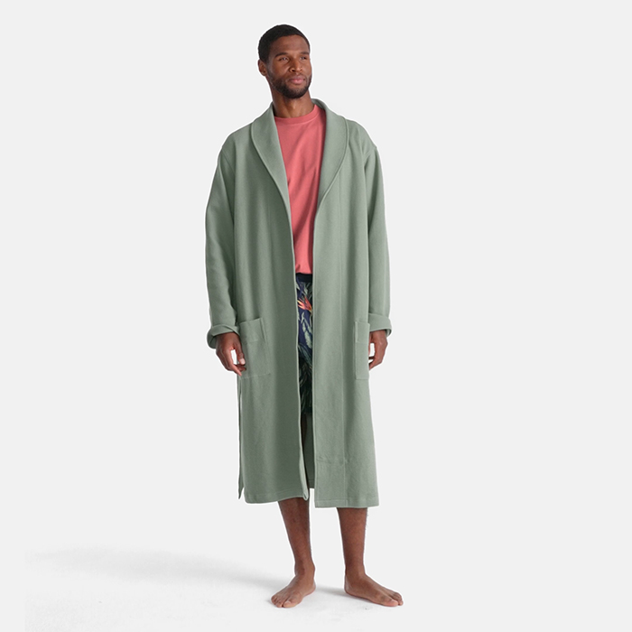 Olive 100% French Flax Linen Waffle Robe – Bed Threads