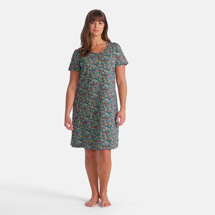 Women's Cotton Short Sleeve Knee Length Nightgown