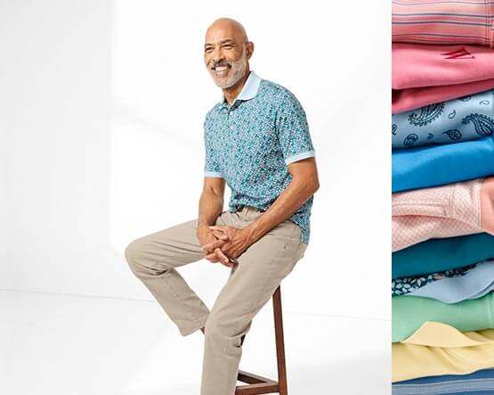 Man wearing polo shirt