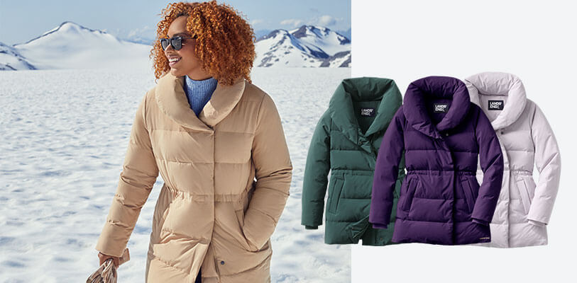 Woman wearing down coat