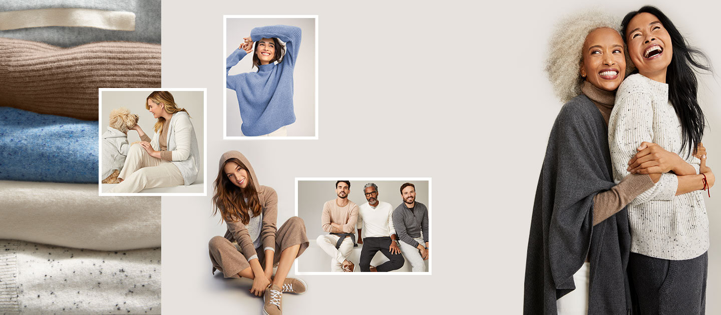 Group of people wearing cashmere