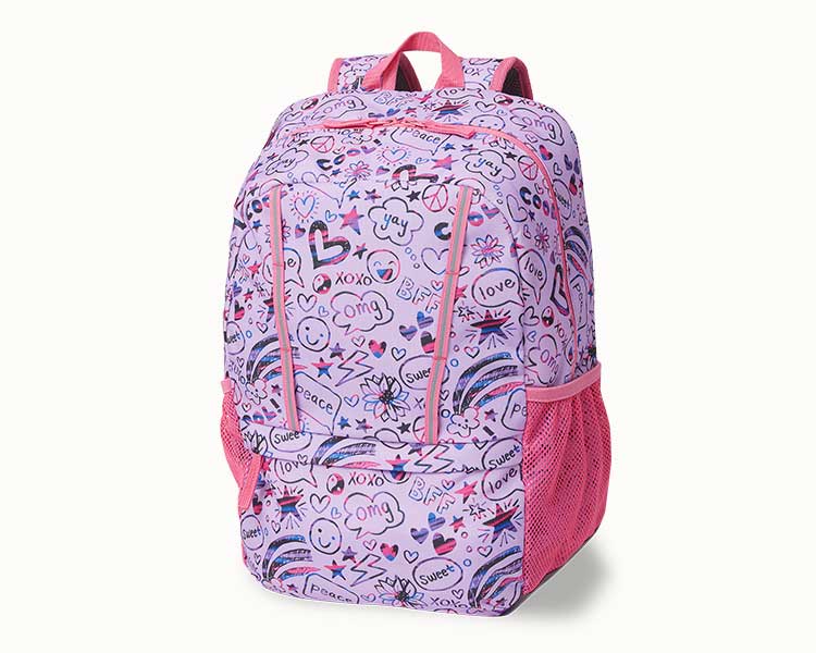 Front of a medium backpack