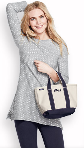 lands end tote sizes