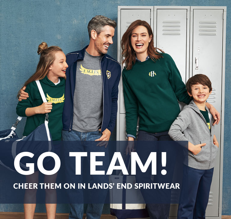 Go team! Cheer them on in Land' End Spiritwear