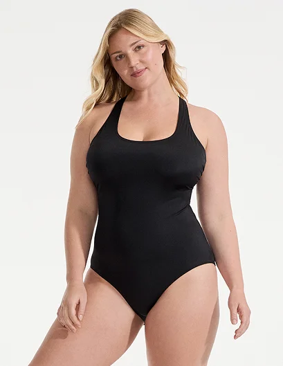 Woman wearing a light chest support swimsuit